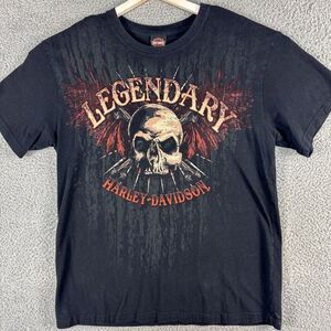 Harley‎ Davidson Motorcycles Skull Tee Mens XL Black Smokin Winston Salem NC USA